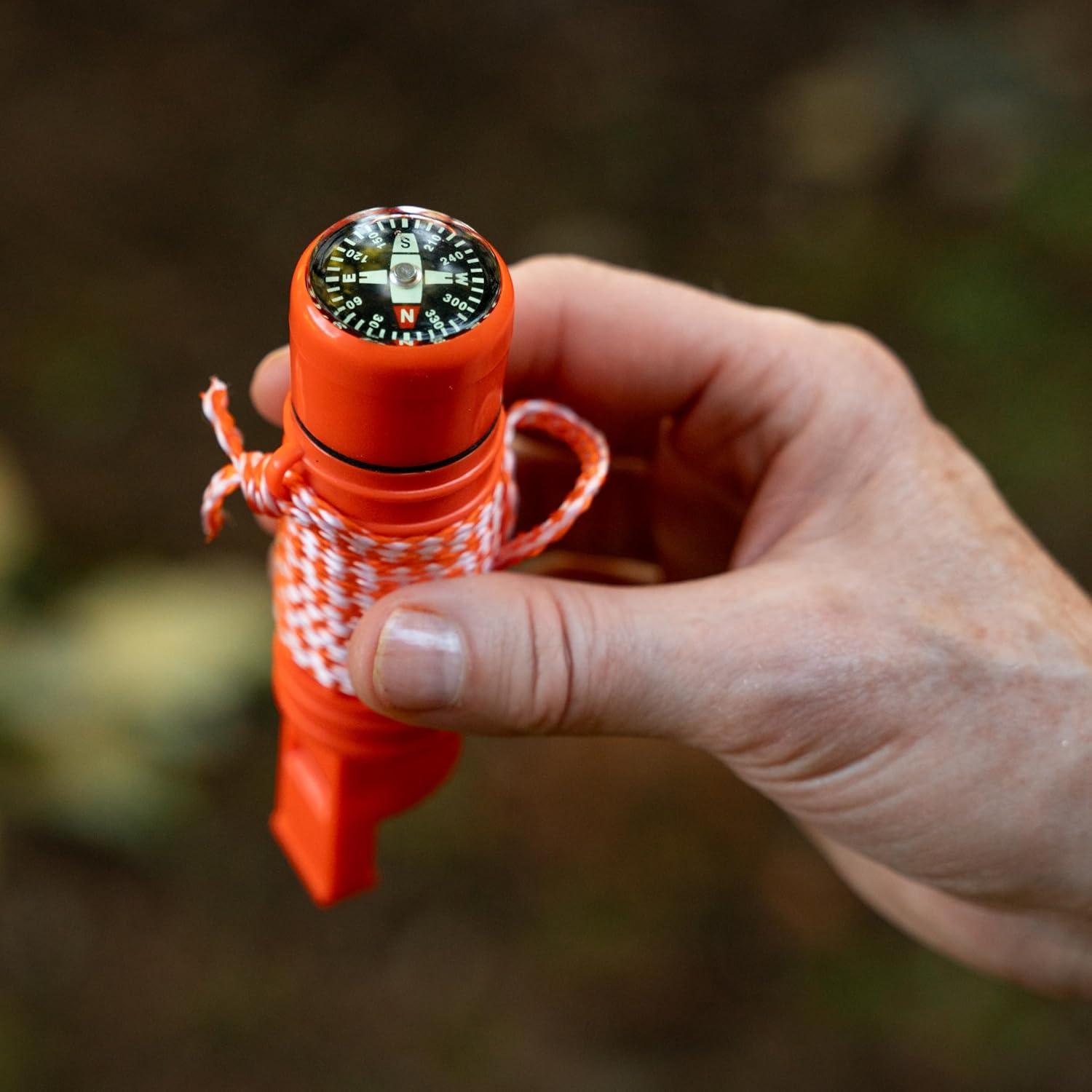 imageCoghlans 5in1 Survival Aid Kit Compact Emergency Tool with Waterproof Matchbox Compass Fire Starter Signal Mirror and Whistle for Camping Hiking Outdoors and Emergency Preparedness