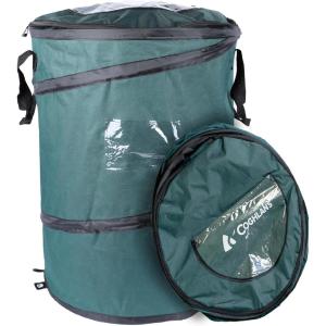 Coghlan’s Deluxe Durable Pop-Up Trash Can – Collapsible Garbage Bin with Zippered Lid, Bag Clips, and Anchoring Points for Camping, Home, and Outdoor Use – 29.5 Gallon(Green)