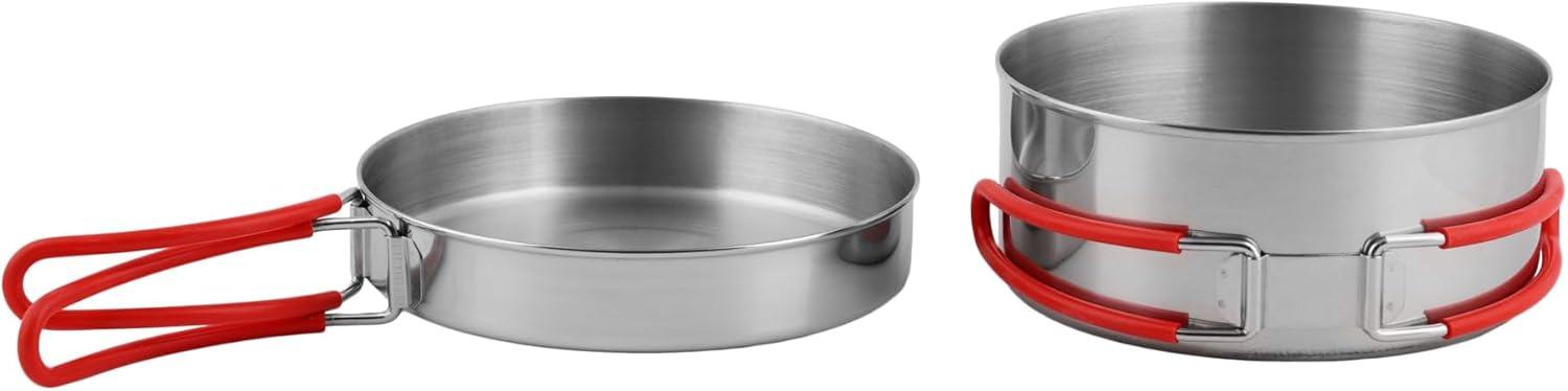 imageCoghlans 4Piece Stainless Steel Mess Kit Lightweight Cookware Set for Camping Hiking and Outdoor Adventures Compact Tableware for Easy Use and Cleaning