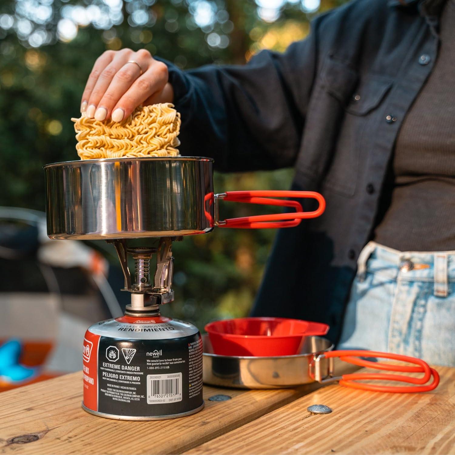 imageCoghlans 4Piece Stainless Steel Mess Kit Lightweight Cookware Set for Camping Hiking and Outdoor Adventures Compact Tableware for Easy Use and Cleaning
