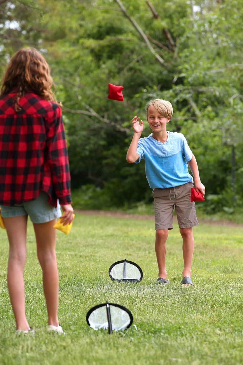 imageCoghlans Portable Net Toss Set Compact Bean Bag Toss Game for Outdoor Fun at Campsite or Beach Includes 2 Nets 6 Beanbags 4 Anchor Pegs amp Storage Pouch Perfect for Kids amp Adults