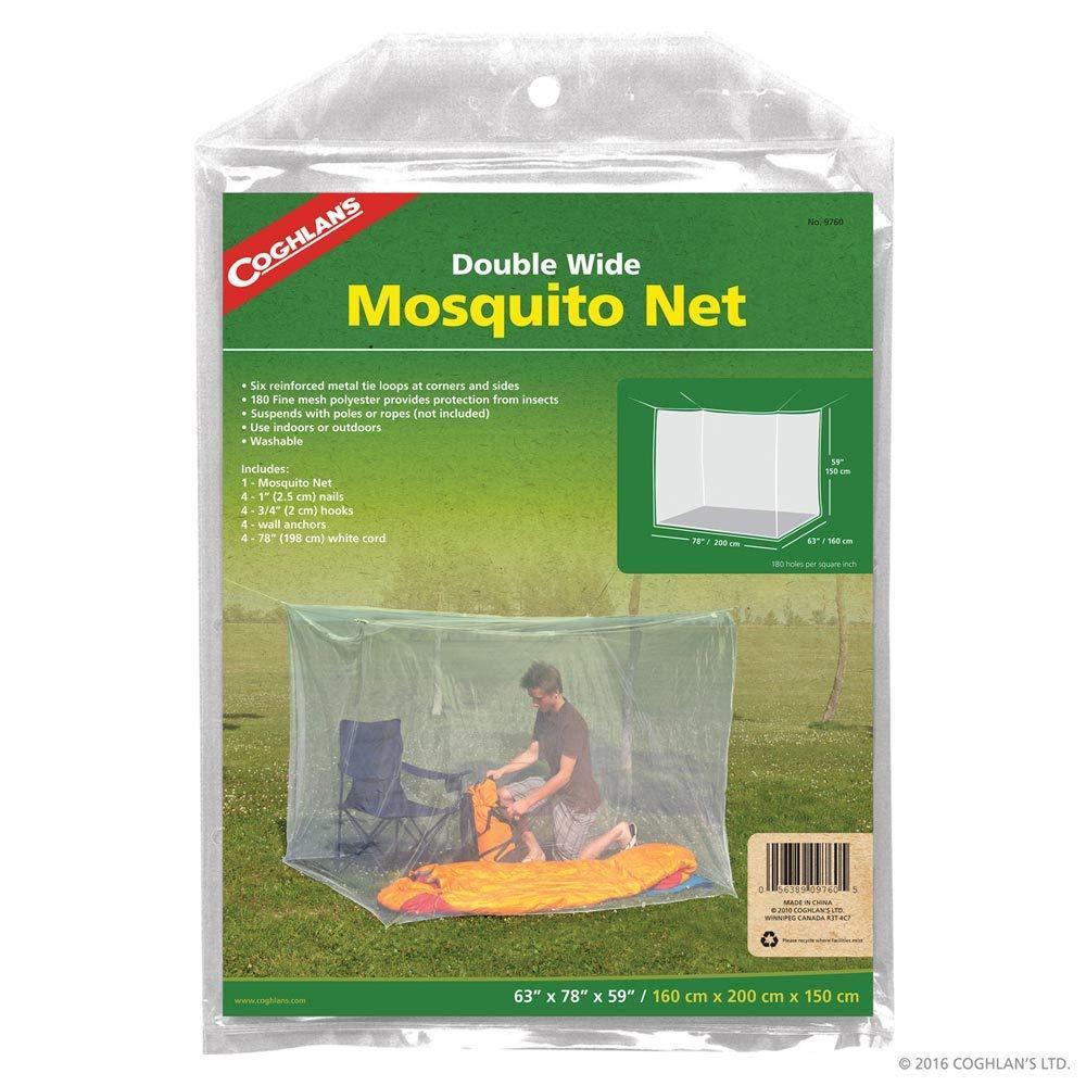 imageCoghlans Rectangular Mosquito Net  Lightweight Mesh Canopy for Camping Travel and Outdoor Use  Includes Tie Loops Carry Bag Twine Hooks Anchors Nails  White 78 x 32 x 59Multicolor