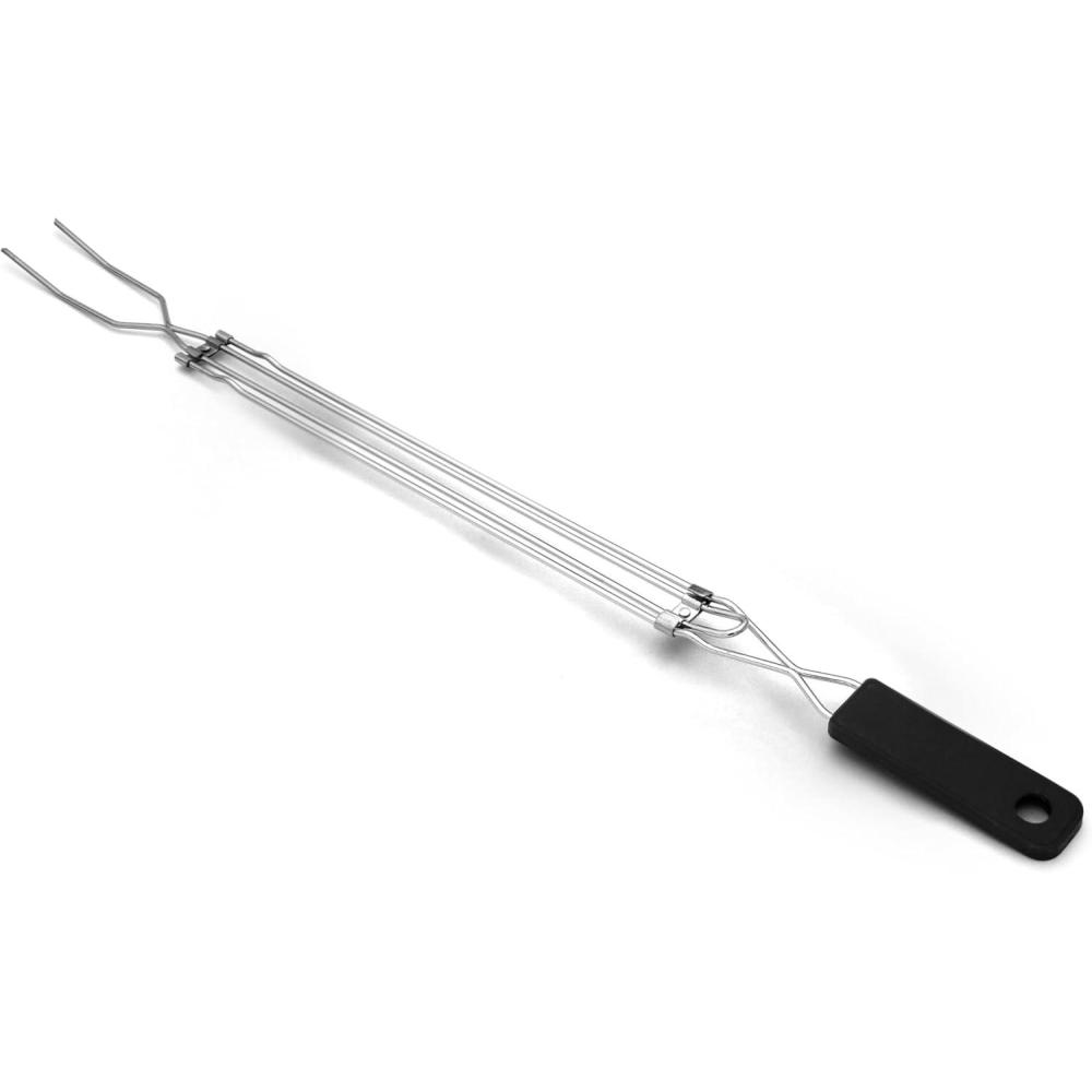imageCoghlans Telescoping Roasting Fork  Stainless Steel Skewers for Marshmallows amp Hot Dogs  Extends 125 to 34 with Handle amp Thumb Roller for Easy RotationPlastic Handle