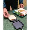 Coghlan’s Cast Iron Cooker – Pre-Seasoned Pie Iron Sandwich Maker with Heat-Resistant, Removable Handles, Easy-to-Clean for Toasted Pies, Grilled Sandwiches, and Meats, For Campfire Cooking(Single Camp Cooker (New Design))