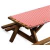 Coghlan’s Picnic Tablecloth and Bench Cover Set – Fitted Elastic Tablecloth with Polyethylene Coating for Outdoor Camping, Picnics, and Tailgating – Waterproof, Checkered Design, Includes Storage Bag(Tablecloth + 6 Clamps  Red)