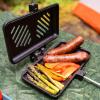 Coghlan’s Pre-Seasoned Cast Iron Broiler with Removable Handles, Break-Apart Hinge – Ideal for Grilling Burgers, Steaks, and Roasting Vegetables Over Campfires or BBQs – Compact and Easy to Clean(Double Cast Iron Broiler (New Design))