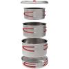 Coghlan’s Stainless Steel Cook Set – Durable, Portable, and Lightweight Camping Cookware for Hiking, Backpacking, Outdoor Adventures, and Travel – Compact Mess Kit Includes Pots, Pans, and Lid Handles