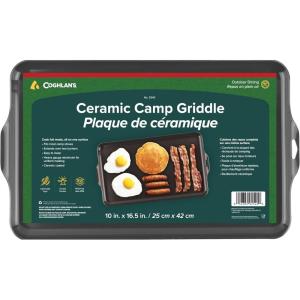 Coghlan’s Camp Griddle, Lightweight Aluminum, 17.5 x 10 Size, Non-Stick Ceramic Coating Cooking Surface for Two Burner Stoves, Ideal for Camping and Outdoor Cooking(Aluminum Griddle (PFAS-Free))