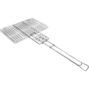 Coghlan’s Deluxe Broiler for Camping and Outdoor Grilling – Hinged Chrome-Plated Basket with Locking Handle, Ideal for Portable Cooking and Barbecue Over Open Fires