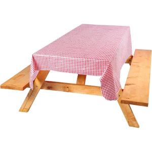Coghlan’s Picnic Tablecloth and Bench Cover Set – Fitted Elastic Tablecloth with Polyethylene Coating for Outdoor Camping, Picnics, and Tailgating – Waterproof, Checkered Design, Includes Storage Bag(Tablecloth Only  Red)