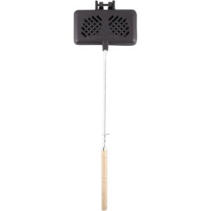 Coghlan’s Pre-Seasoned Cast Iron Broiler with Removable Handles, Break-Apart Hinge – Ideal for Grilling Burgers, Steaks, and Roasting Vegetables Over Campfires or BBQs – Compact and Easy to Clean(Double Cast Iron Broiler (New Design))