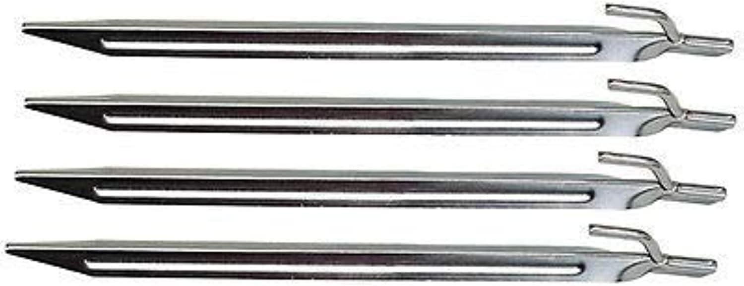 imageCoghlans HeavyDuty Steel Tent Stakes for Secure Camping Galvanized Durable Outdoor Anchors Ideal for Tents Tarps and Shelters in Hard or Soft Ground 12 4PackOne Size Pack of 12