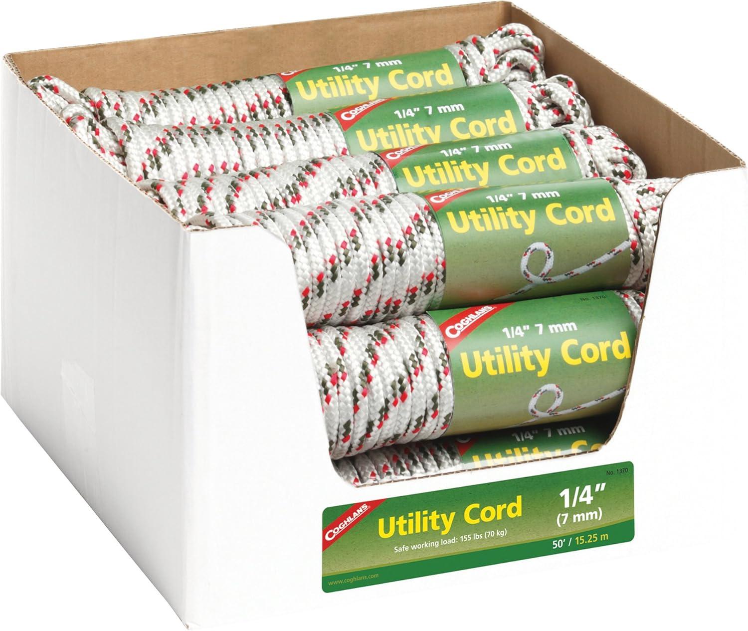 imageCoghlans Utility Cord 3mm Multipurpose Woven Polypropylene Rope for Camping Guyline TieDowns and Outdoor Gear 50 ft Durable Cordage for Tents Tarps and General Use