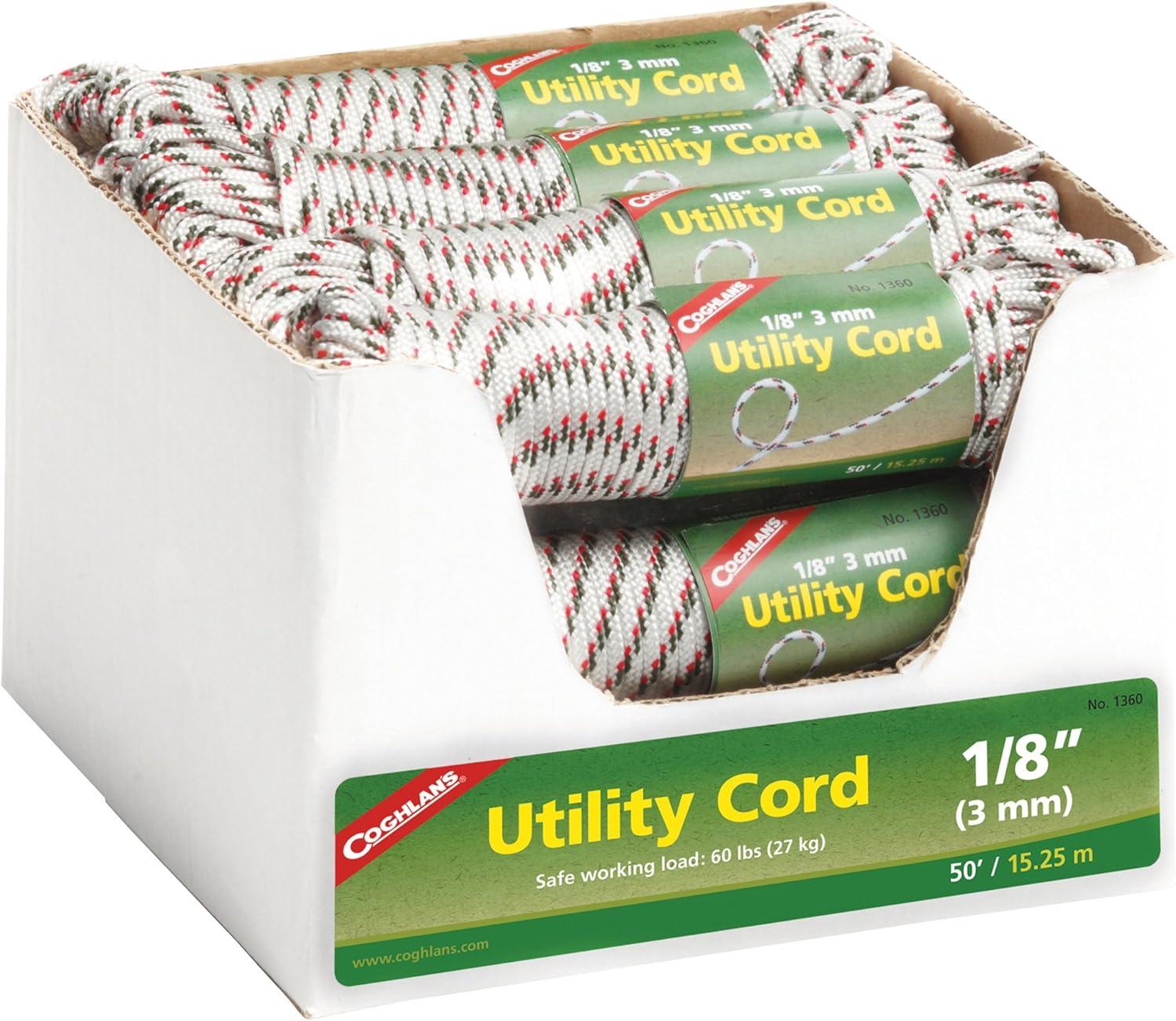 imageCoghlans Utility Cord 3mm Multipurpose Woven Polypropylene Rope for Camping Guyline TieDowns and Outdoor Gear 50 ft Durable Cordage for Tents Tarps and General Use