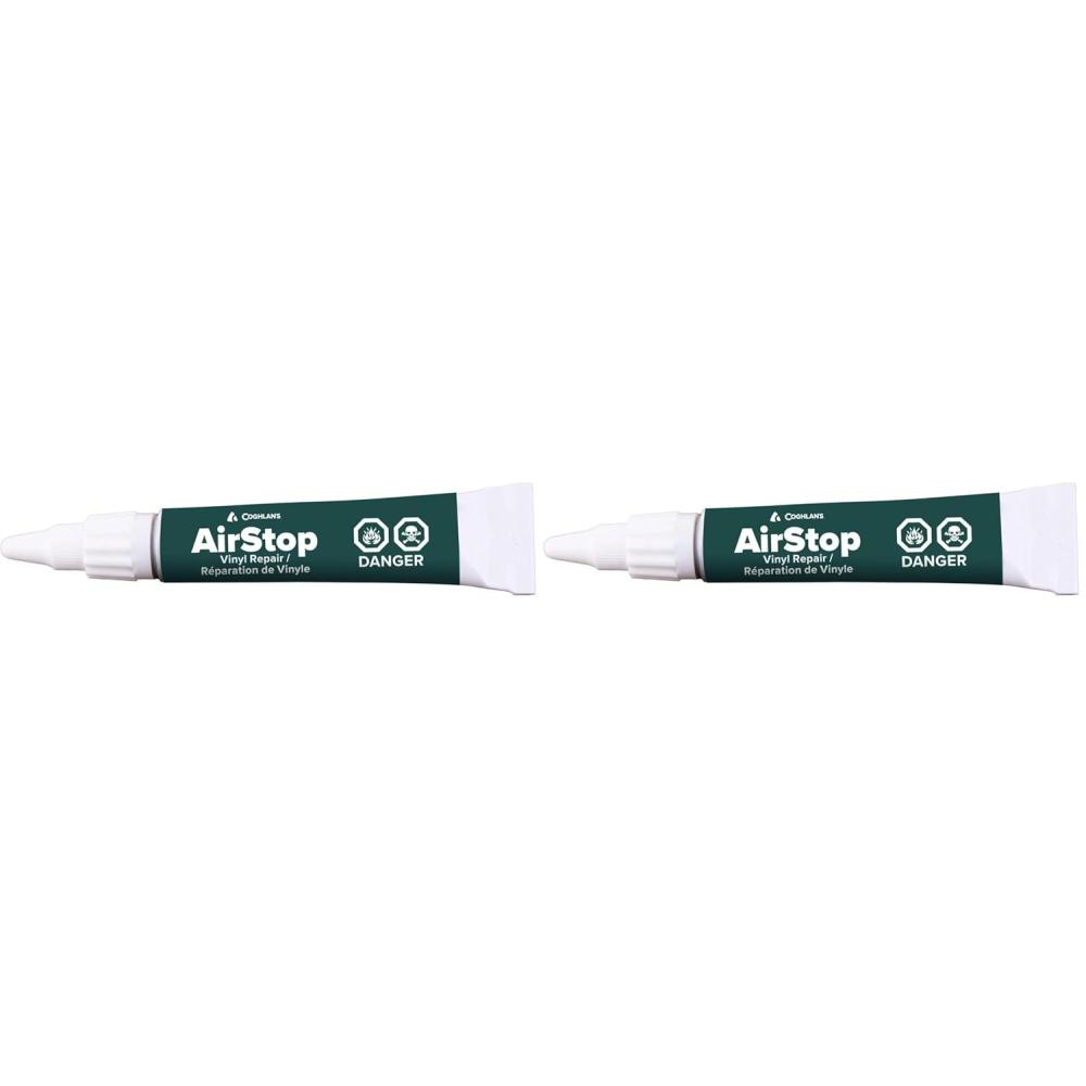 imageCoghlans Airstop Vinyl Repair Adhesive Sealant for PVC and Inflatable Repairs  Durable Waterproof Fix for Patches Leaks and Seals  Ideal for Boats Air Mattresses and Camping GearOne Size Pack of 2