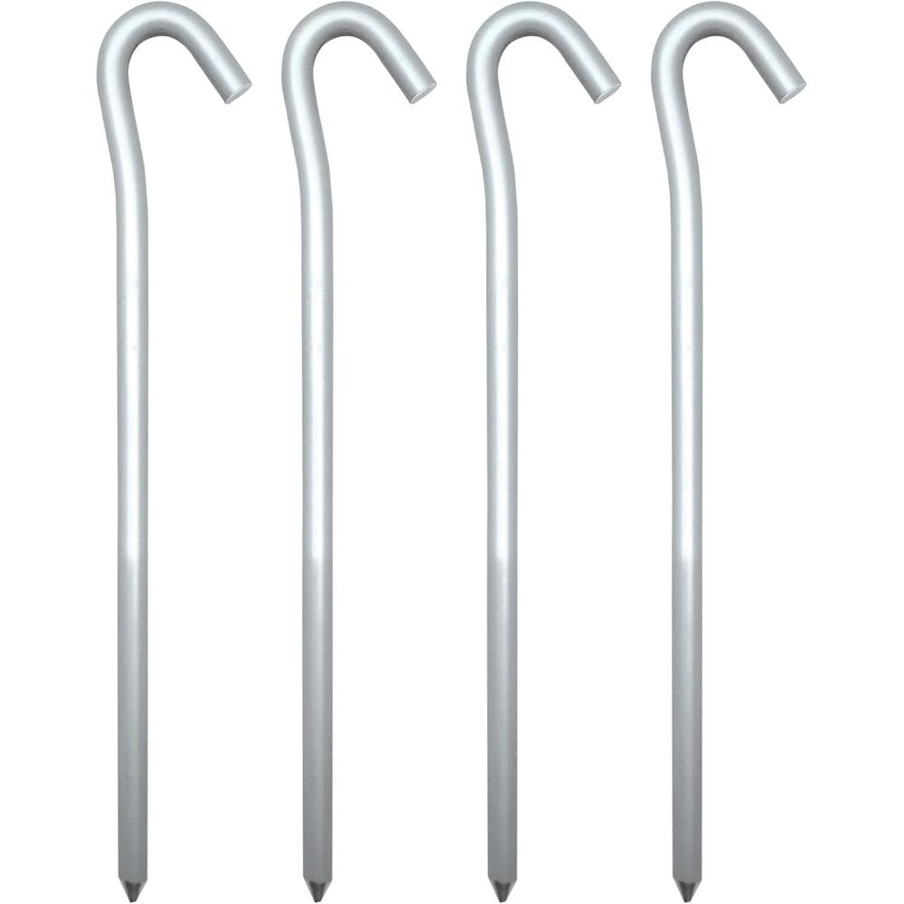 imageCoghlans Aluminum Tent Pegs 4Pack HighStrength 7Inch Lightweight Stakes with Large Hook for Guyline Attachment