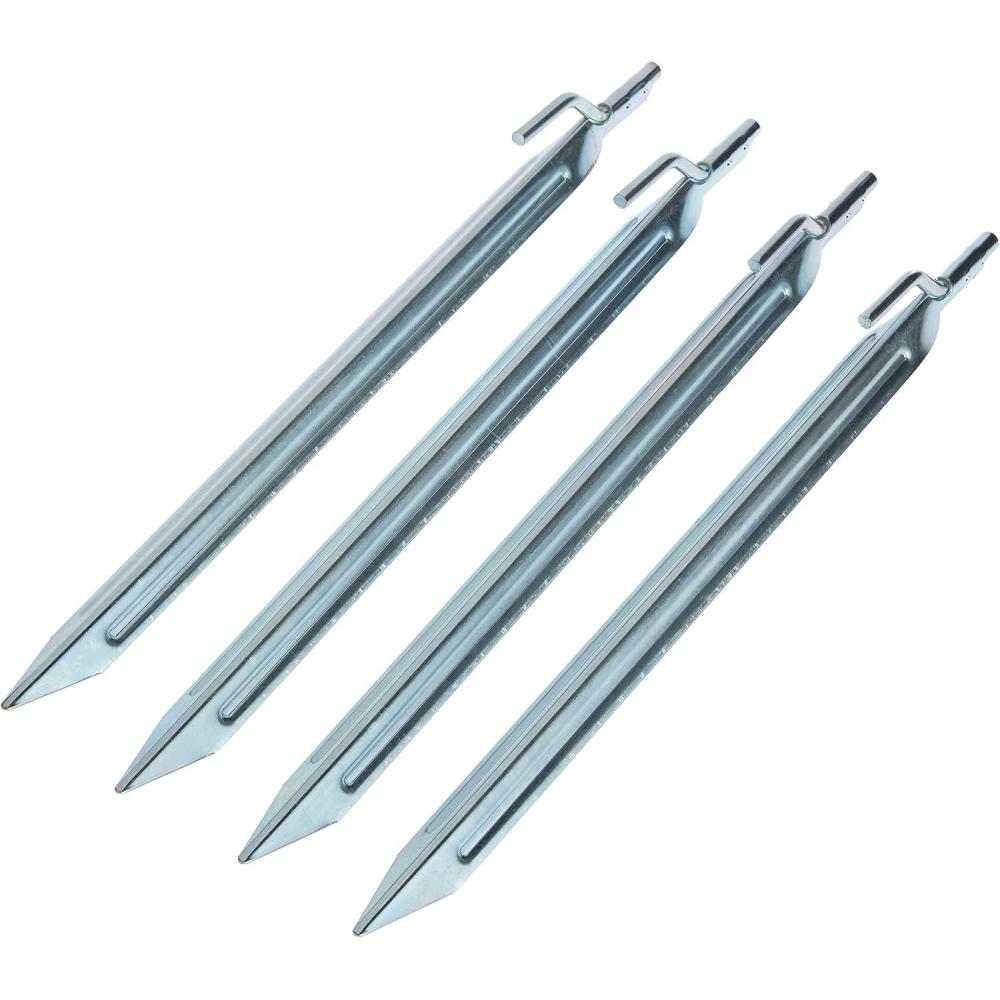 imageCoghlans HeavyDuty Steel Tent Stakes for Secure Camping Galvanized Durable Outdoor Anchors Ideal for Tents Tarps and Shelters in Hard or Soft Ground 12 4PackOne Size Pack of 12