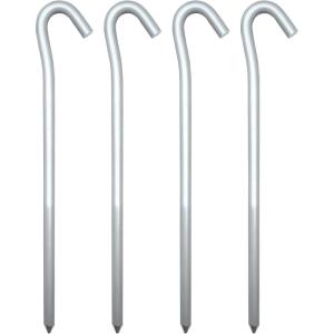 Coghlan’s Aluminum Tent Pegs 4-Pack – High-Strength 7-Inch Lightweight Stakes with Large Hook for Guyline Attachment