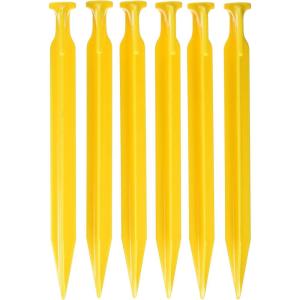 Coghlan’s Tent Pegs, Lightweight Durable Plastic Ground and Beach Stakes for Tents, Canopies, Shelters, Tarps(6 Pack- Non-Recycled ABS)