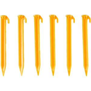 Coghlan’s Tent Pegs, Lightweight Durable Plastic Ground and Beach Stakes for Tents, Canopies, Shelters, Tarps(6 Pack- Recycled Polypropylene)