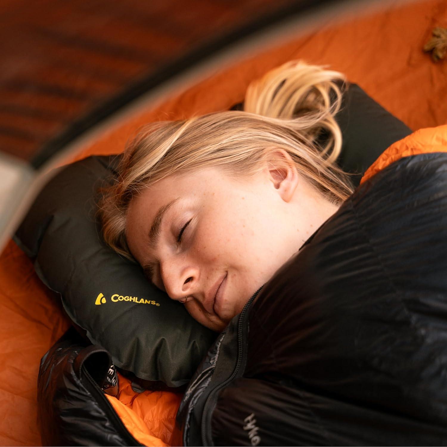 imageCoghlans Inflatable Travel Pillow Lightweight Compact Neck Support for Airplane Camping and Road Trips Comfortable Portable Design for Travel Essentials