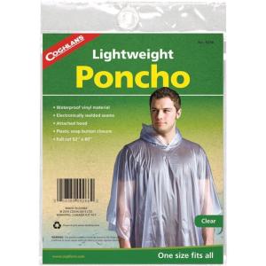 Coghlan’s Adult Rain Poncho: Lightweight, Waterproof, Reusable, Hooded Raincoat for Camping, Outdoor Activities and Travel(Clear)