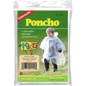 Coghlan’s Kids Rain Poncho – Lightweight, Reusable, Waterproof with Hood, Compact for Camping, Hiking, Travel, and Outdoor Adventures, Universal Size for Children 6 and Up, 30 x 40 Inches