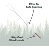 Coghlan’s Solid Steel Camp Fork for Outdoor Cooking, Roasting, Grilling, and Barbecuing; Durable 41-Inch Design with Wooden Handle for Safe Campfire Use(Camp Fork 6 Pack)